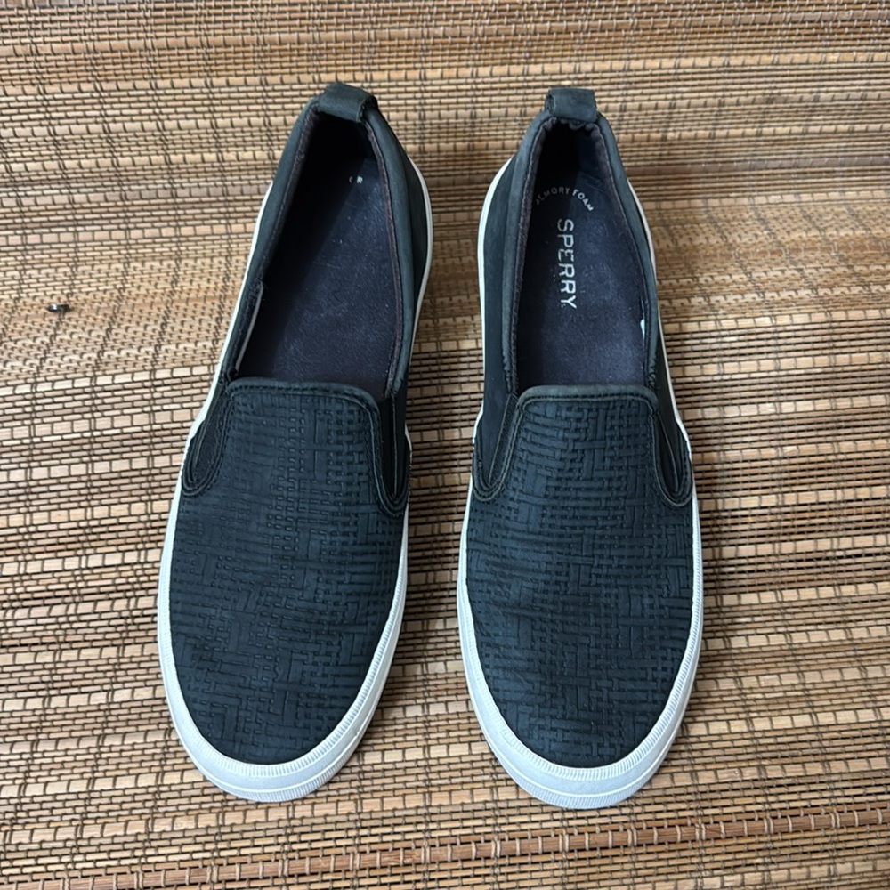 Sperry Twin Gore Embossed STS84538 Comfort Shoes Women's Size 10 Black